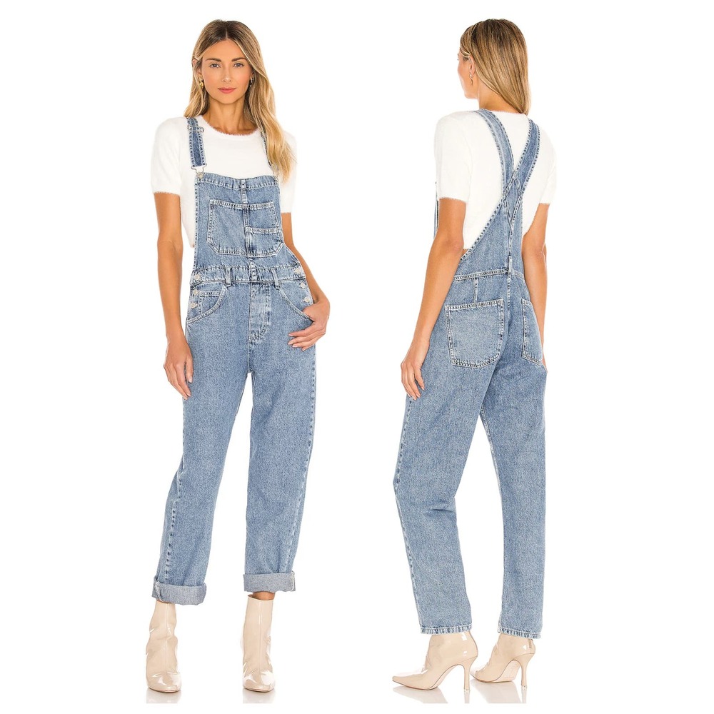 Free People Blue Denim Jumpsuit